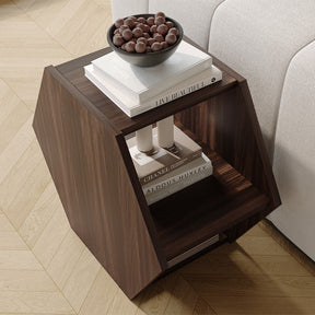 Mesa lateral multifuncional hexagonal YOWOS com armazenamento aberto - Liquidação - 9 restantes