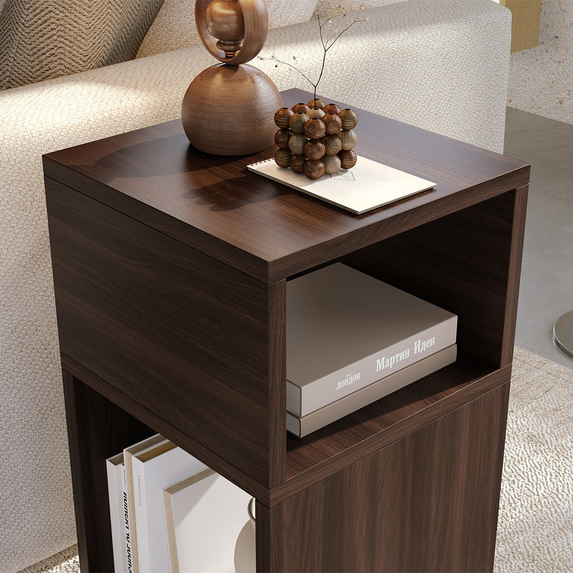 Mesa lateral giratória YOWOS com prateleira aberta - Liquidação - 3 restantes