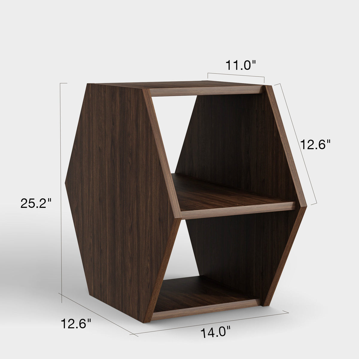Mesa lateral multifuncional hexagonal YOWOS com armazenamento aberto - Liquidação - 9 restantes